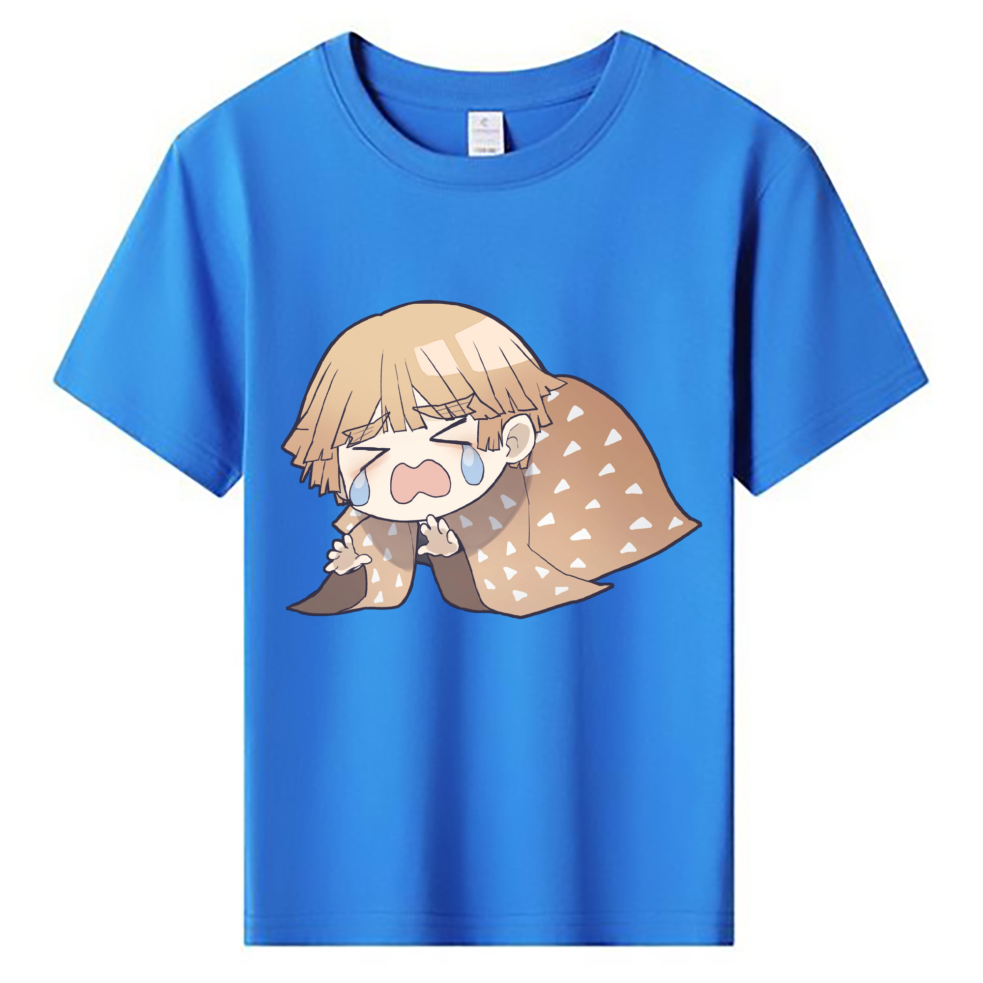 （画像用） 鬼滅の刃（きめつのやいば）我妻 善逸／あがつま ぜんいつ Agatsuma Zenitsu 綿100％キッズTシャツ（フロントプリント）
